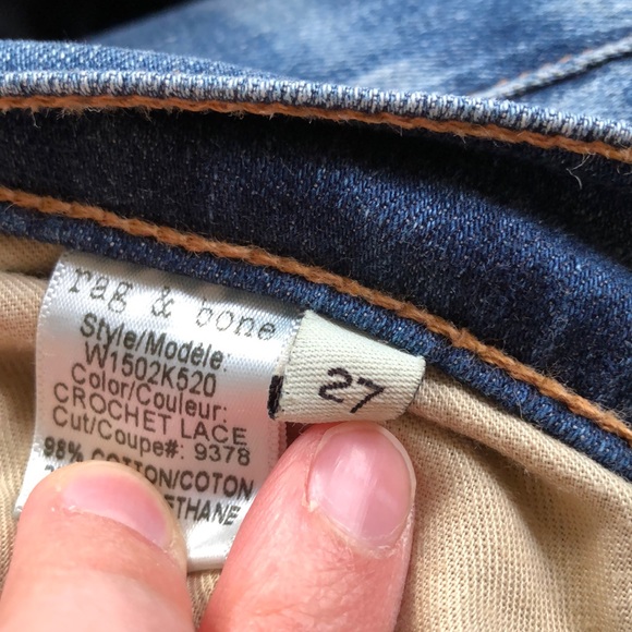 Lace stitched Rag and Bone skinny jeans - Picture 6 of 6